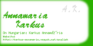 annamaria karkus business card